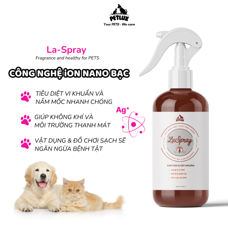 Xịt khử mùi, khử khuẩn Laspray - Khử sạch mùi hôi khai, làm sạch khu vệ sinh, ổ nằm, đồ chơi thú cưng, giúp thú cưng đi vệ sinh đúng chỗ - Hình ảnh 7