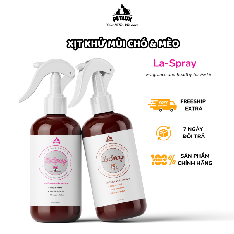 Xịt khử mùi, khử khuẩn Laspray - Khử sạch mùi hôi khai, làm sạch khu vệ sinh, ổ nằm, đồ chơi thú cưng, giúp thú cưng đi vệ sinh đúng chỗ - Hình ảnh 3